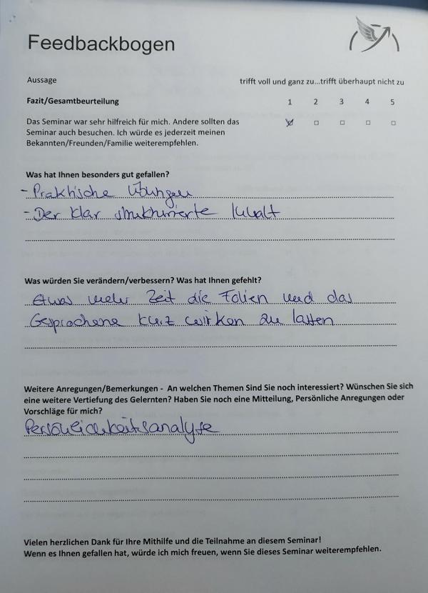 Referenz der Reha Offenburg zum Thema: Stress, Stressmanagement, Stressbewältigung und Resilienz mit Daniela Lechler Marketingberatung & Coaching